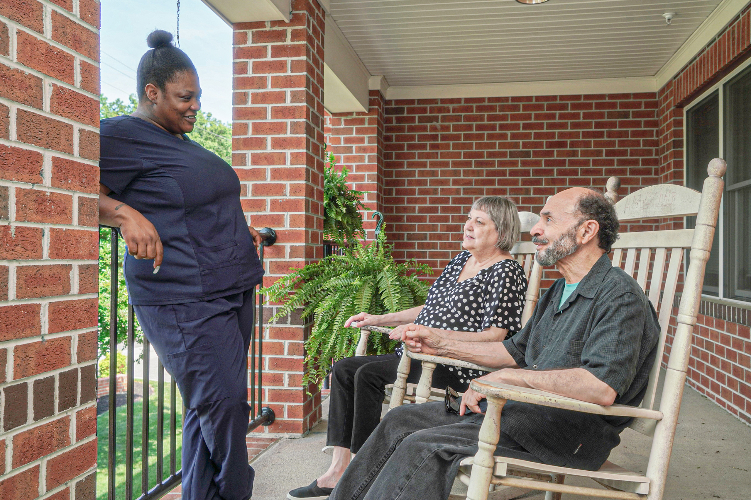 Residents on the balcony